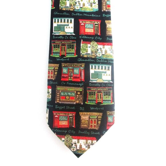 "Pubs of Ireland" (NWOT) Men's Silk Tie - Picture 2 of 5